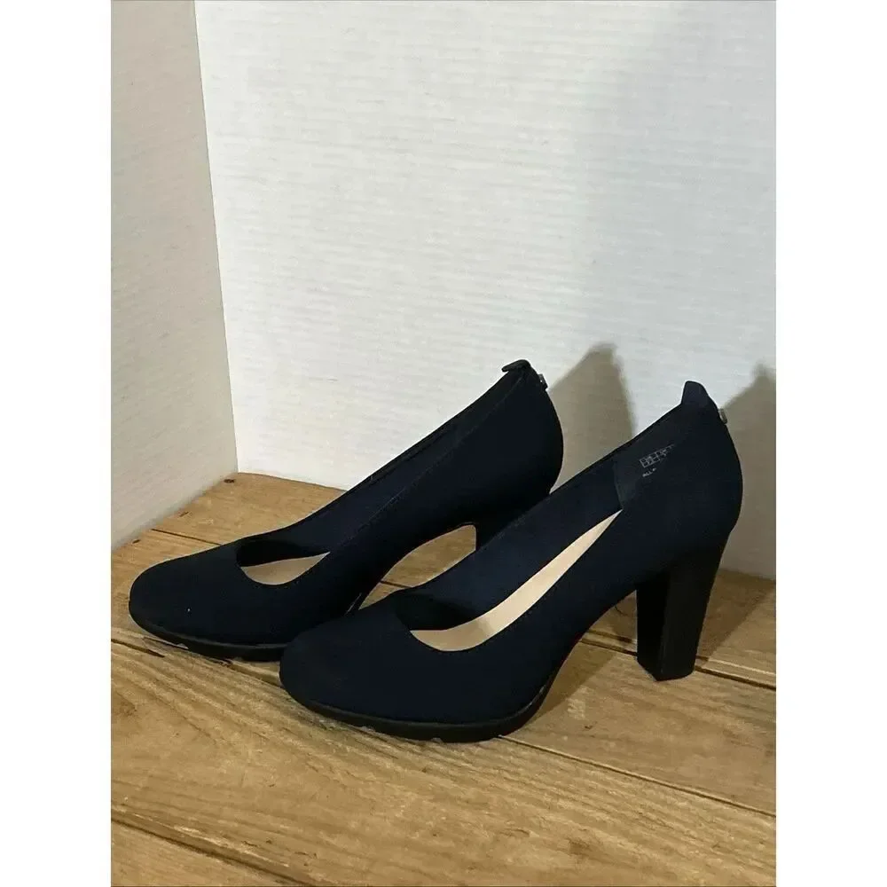 JENN ARDOR Womens Pumps Closed Round Toe Block High Heels 3.5